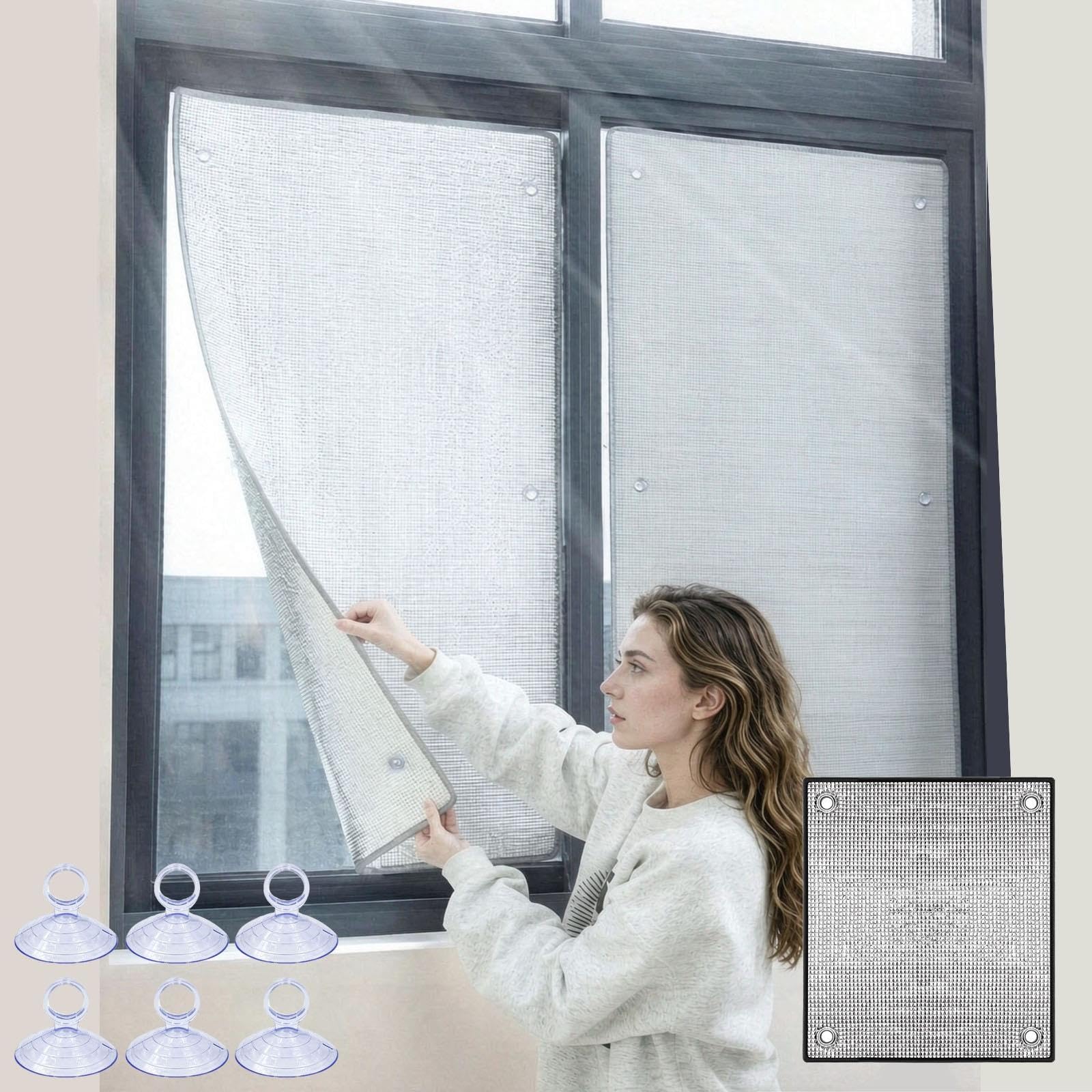 Film Isolant pour Fenêtre en Aluminium avec Ventouses 8mm