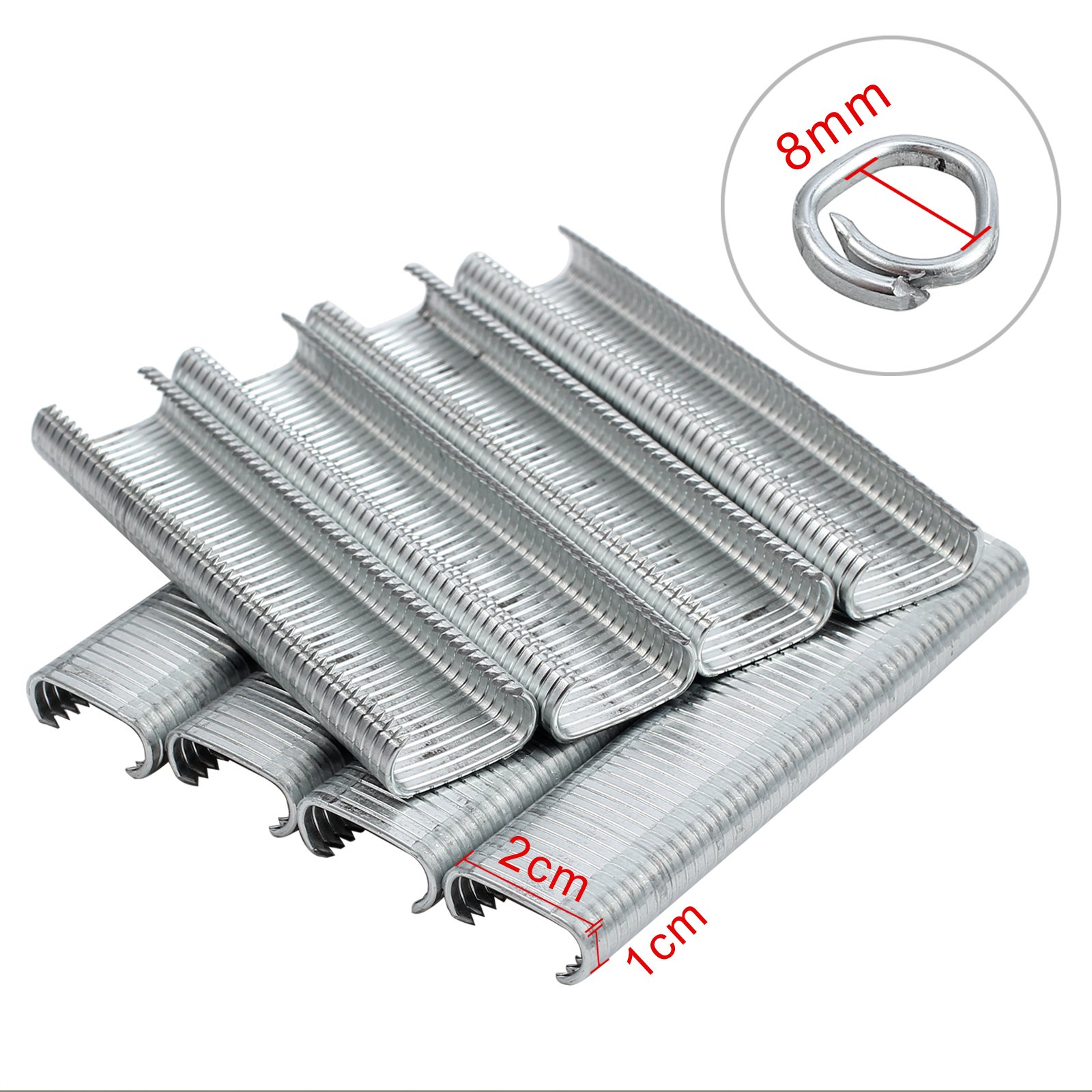 Proster Grapas para Malla Cierre de Anillo Tipo C de Acero Galvanizado 2500 Pcs Grapas Clips Hogrings para Redes de Malla y Vallado Jaulas de Mascota