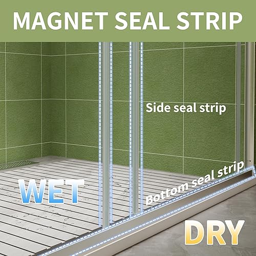 Miniatura 4 de Puerta de ducha deslizante sin marco de 44-48 pulgadas de ancho x 70 pulgadas de alto, puerta de ducha deslizante con vidrio templado SGCC