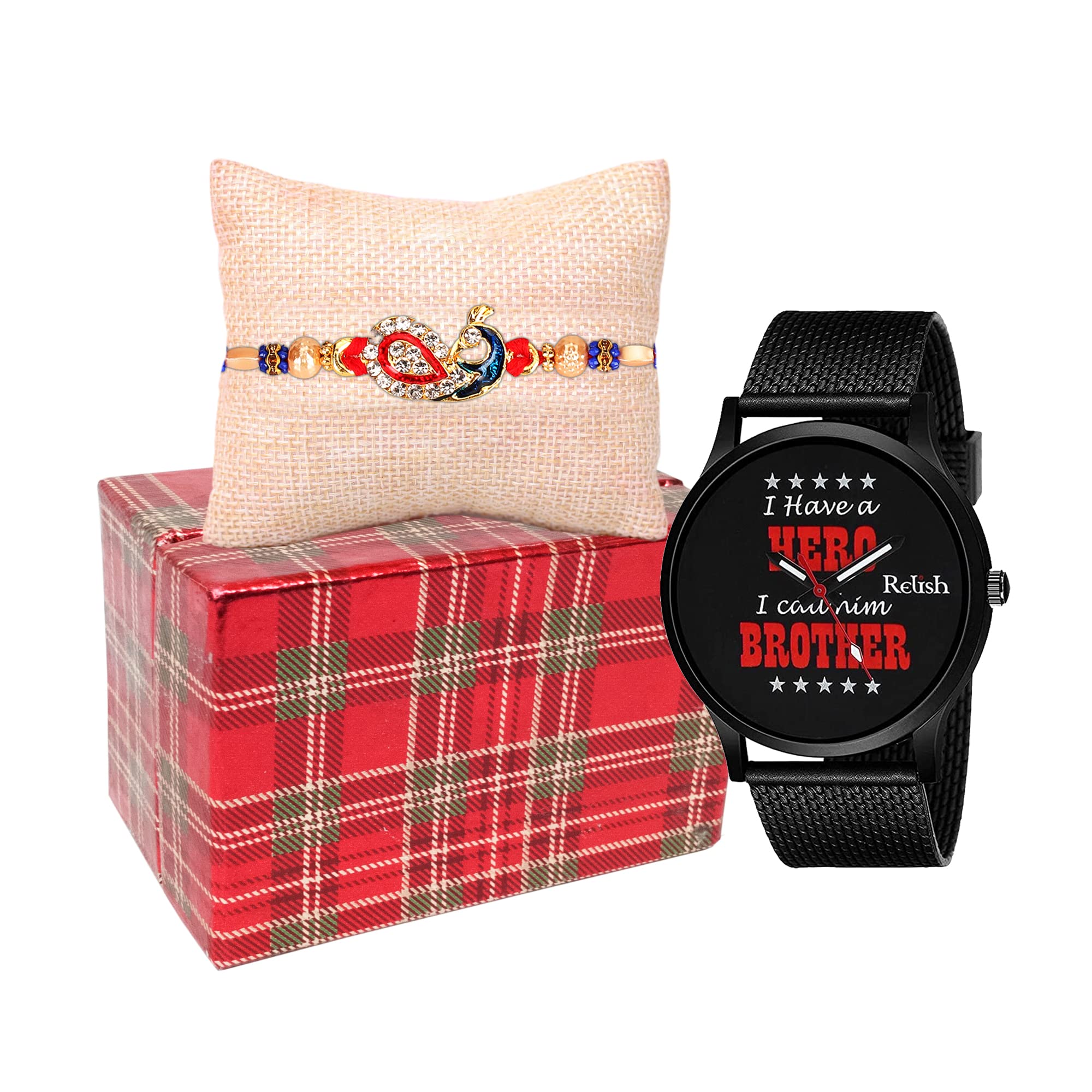 Relish Analog Watch, Rakhi, Roli Chawal Gift for Brother | Rakhi for Brother with Gift Combo Set | Gift for Brother (B098DY15YG) Amazon Price History, Amazon Price Tracker
