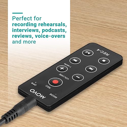 Miniatura 6 de Movo REC-4 - Control remoto con cable para Zoom H2n, H4n Pro, H5 y H6 Grabadoras digitales portátiles y prácticas, también compatible con Sony M10,
