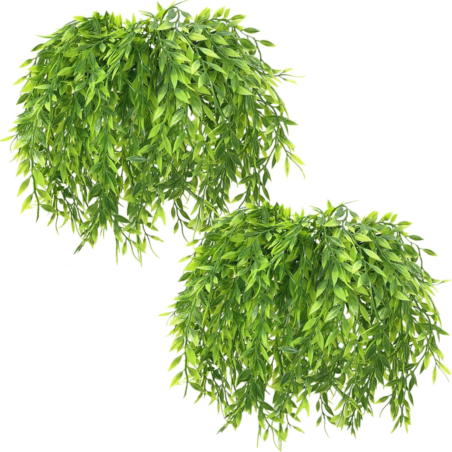 PASYOU Artificial Willow, Plastic Plants Greenery Leaves Fake Hanging Vine Faux Ivy for Home Indoor Outdoor Garden Door Wall DIY Basket Planter Filler Wedding Party Decoration UV Resistant - 8 Pack — image 1