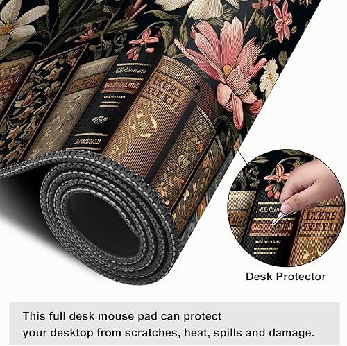 Miniatura 8 de Alfombrilla para mouse, grande antideslizante con bordes cosidos, tapete de escritorio para escritorio, laptop, computadora, teclado, protector de