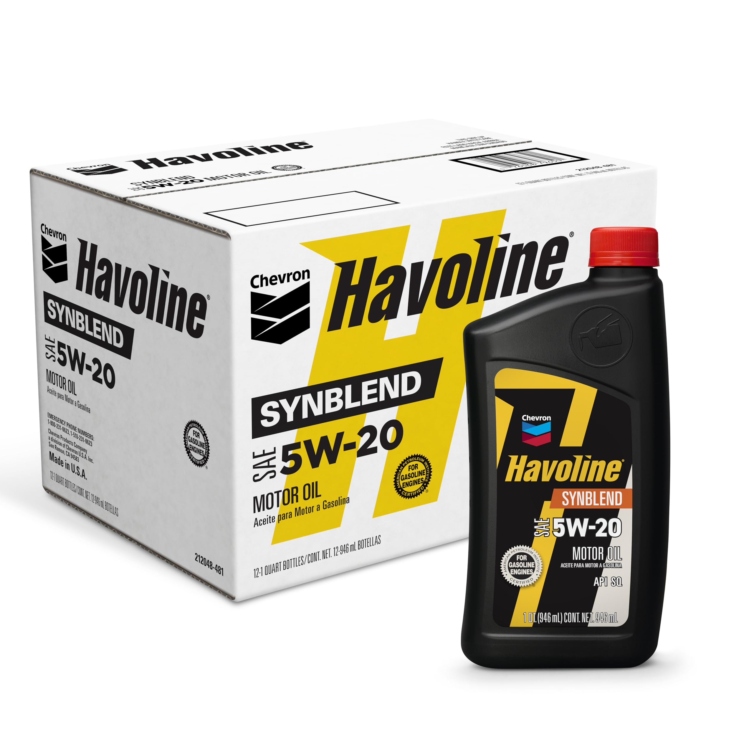 HAVOLINE (223393481-12PK 5W-20 Motor Oil - 1 qt. (Pack of 12)