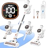 Tikom V500 Cordless Vacuum Cleaner for Home, 40000Pa/450W Stick Vacuum with LED Touch Screen, Charging Wall Dock, Anti-Tangle, Lightweight Handheld Vacuum for Pet Hair, Hard Floor, Carpet