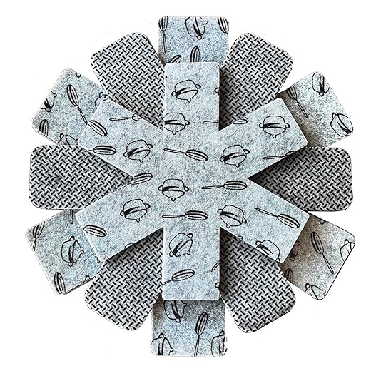 Pot and Pan Protectors 12 Pcs (10" 14" 15"), Pan Protectors for Stacking, Pots and Pans Dividers, Avoid Scratching Cookware Protectors