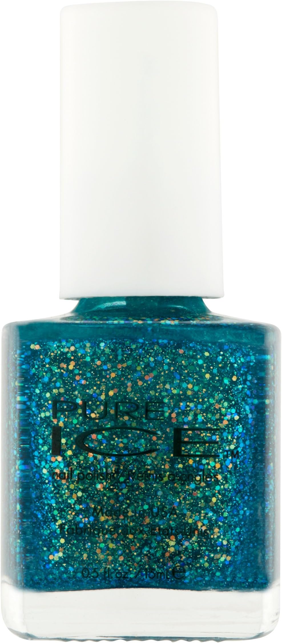 Bari Pure Ice Nail Polish, 1020 Watch Me Go (Green Glitter), 0.5 oz