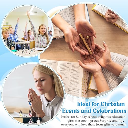 Miniatura 9 de Sumind Jesus Toys - Llavero cristiano de Jesús, muñeca religiosa, a granel, anillos cristianos clásicos para Cristo, morado (24 piezas)