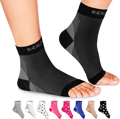NEWZILL calcetines de fascitis plantar con soporte de arco, manga de compresión de cuidado de pies 247, alivia la hinchazón y espolones de talón,