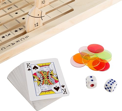 Miniatura 5 de Hey! Play! Juego de carreras de caballos de madera con dados, tarjetas y fichas - Juegos de mesa para interiores y exteriores para adultos, niños,