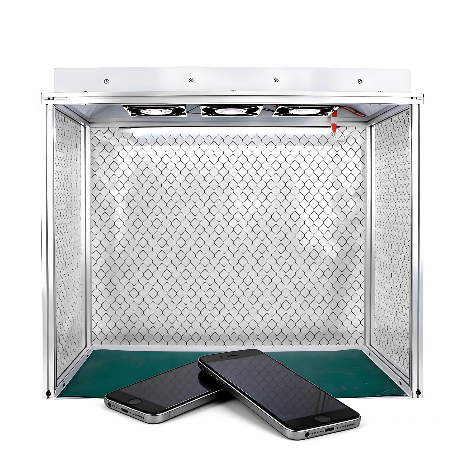 Laminar-Flow-Box mit vertikaler Abzugshaube, Mobile Reinraumwerkbank mit Filter, 3-Ventilator-Luftstrom-Arbeitsplatz für Labormykologie, LCD-Bildschirmreparatur und Werkstatteinsatz