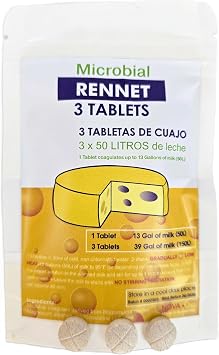 3 x Cuajo Titanium  Rennet Tablets for Any Type of Cheese 3 Tablets for 150L of Milk