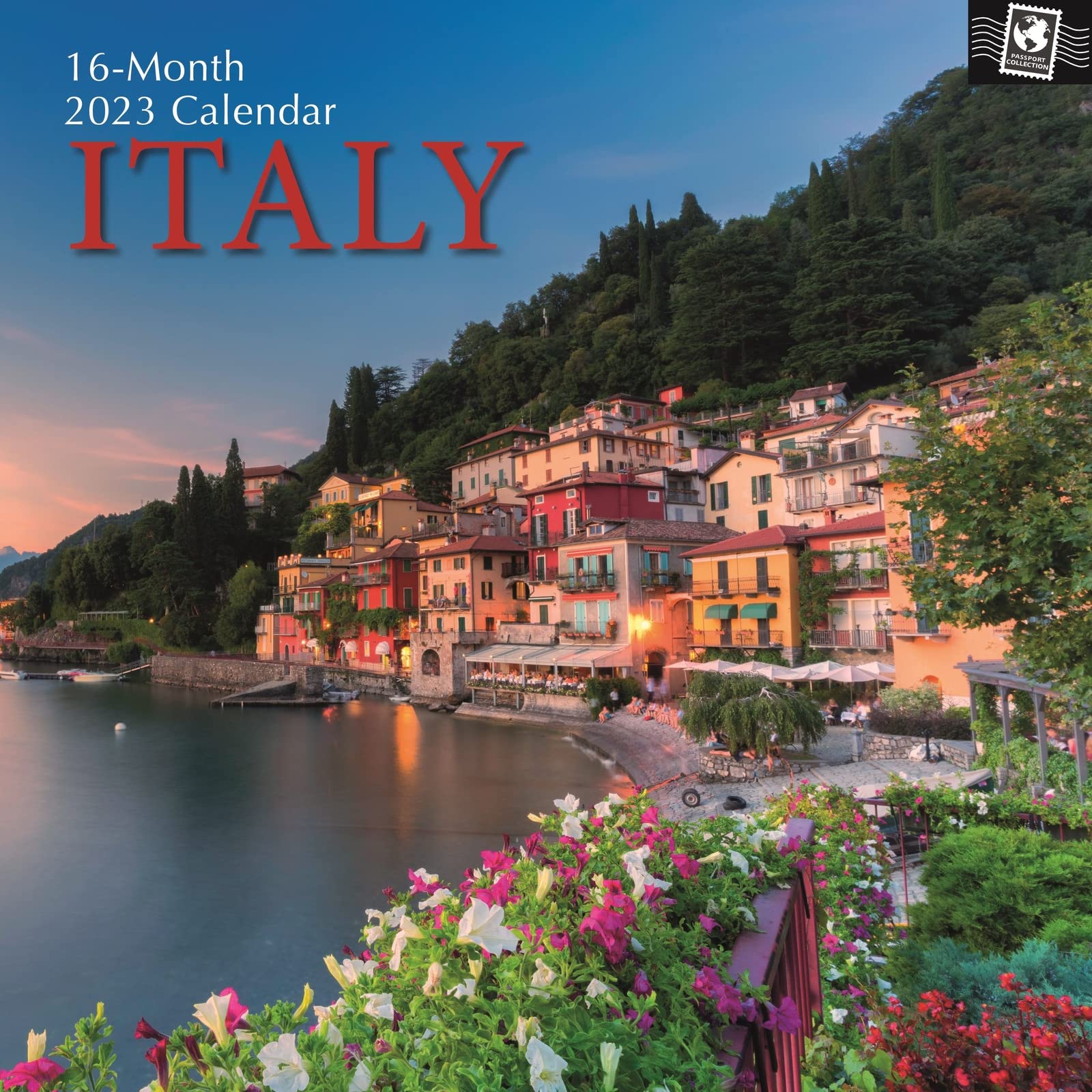 Photo 1 of 2023 Square Wall Calendar, Italy, 16-Month Passport Collection Theme with 180 Reminder Stickers (12x12 In)