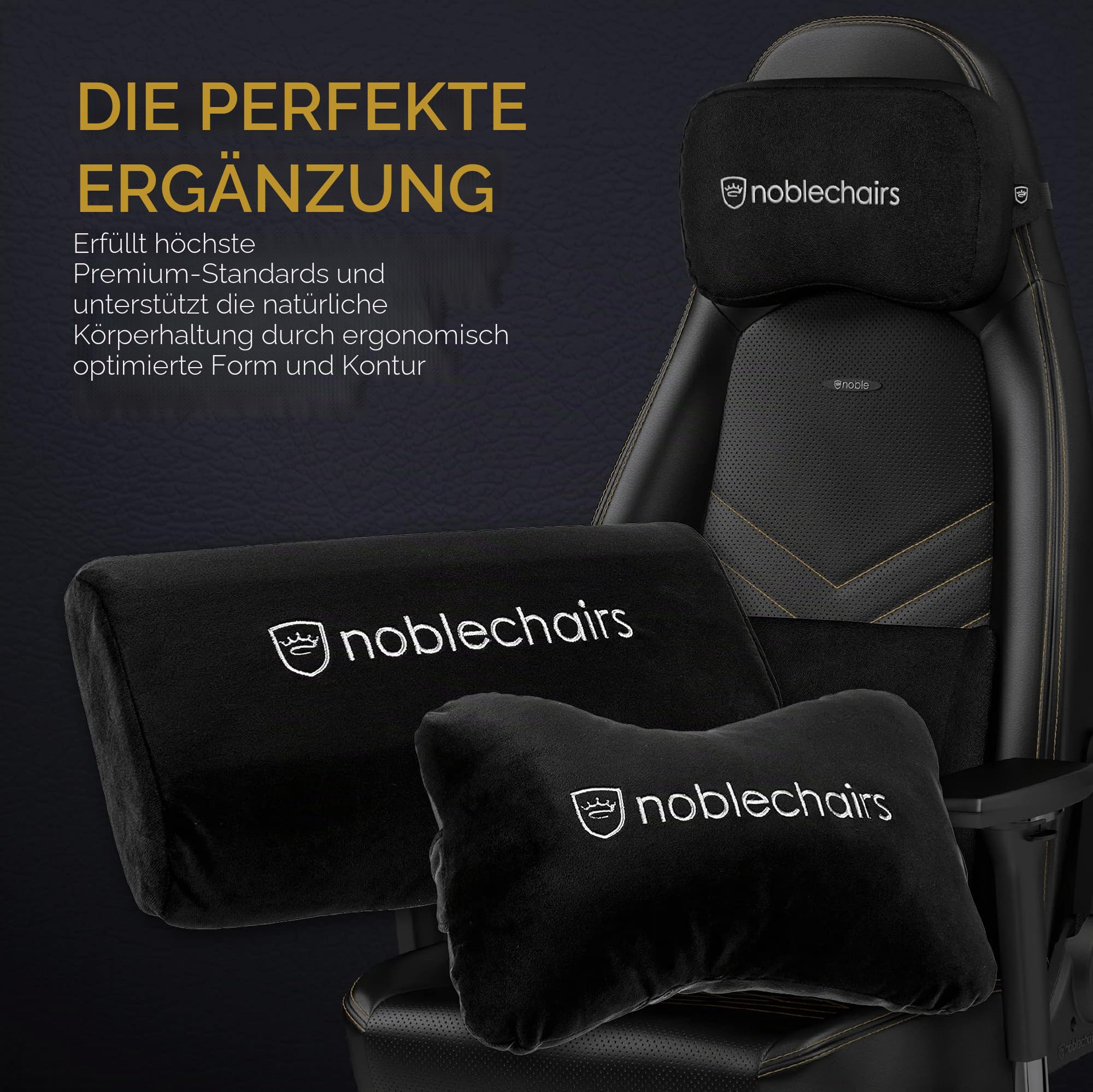 noblechairs Kissen-Set für Epic/ICON/Hero Gaming Stuhl Kissen - Schwarz/Weiß