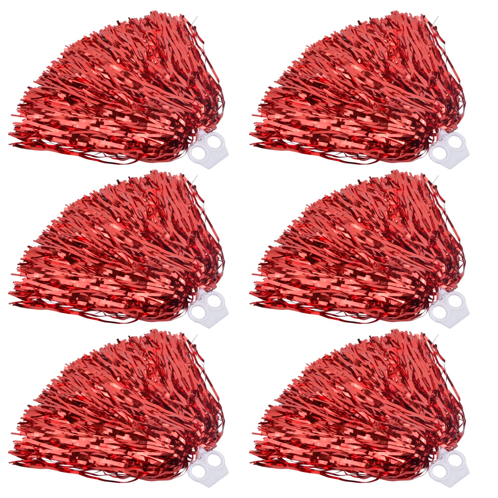 Pinsheng 6 Piezas Pompones de Animadora, Pompones de Porristas Pompones Deportivos con Anillo de Plástico para Bailar, Fiestas Deportivas Animar - 2