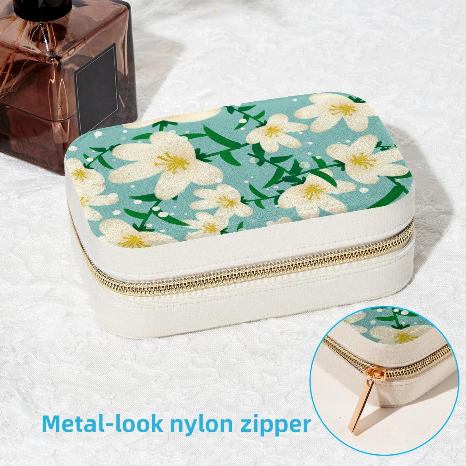 Portagioie in velluto con fiore di nascita e bottone automatico, da viaggio, regalo di festa, damigella d'onore per matrimonio, sposa, portagioie, scatola con nome - Italia