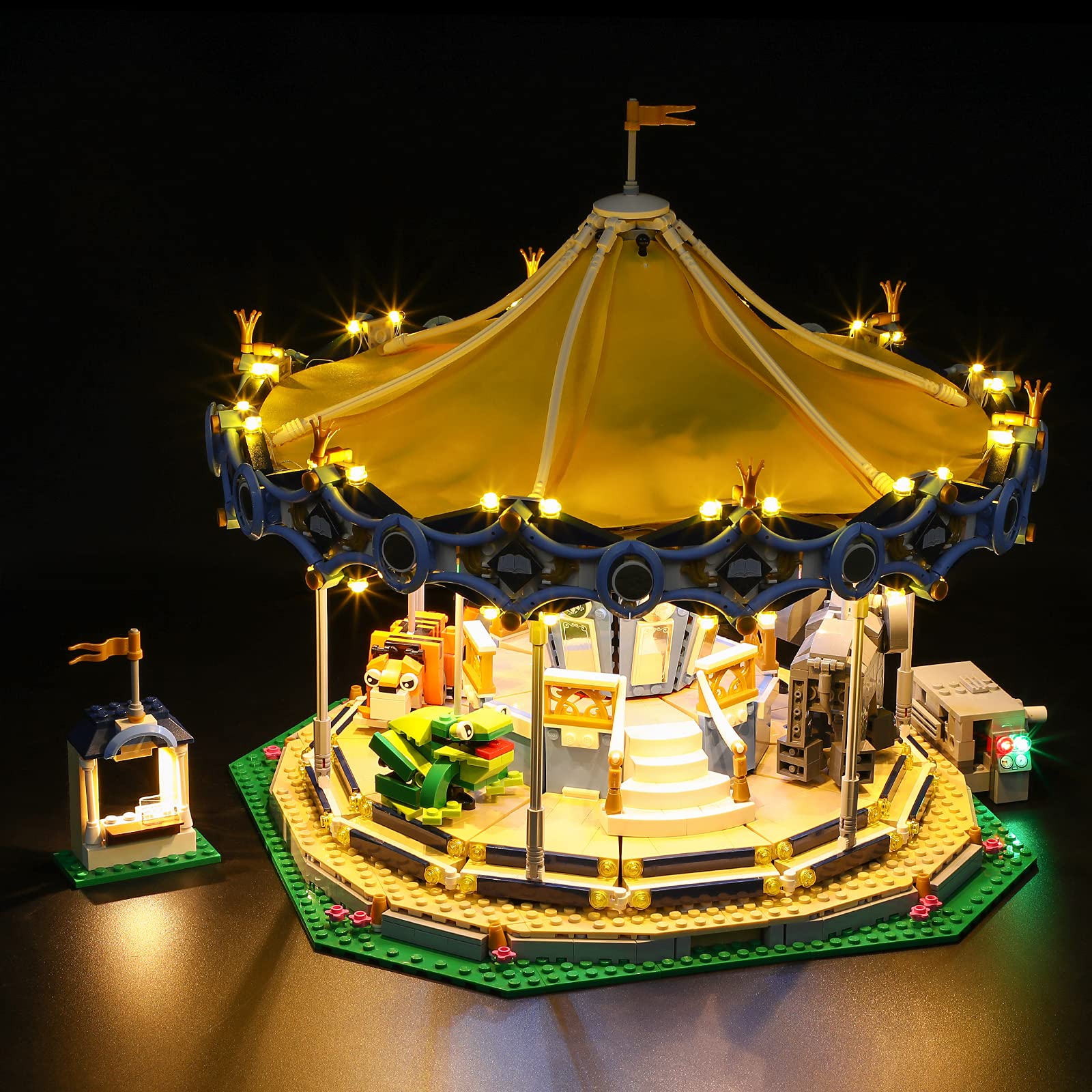 GEAMENT LED Licht-Set (Fernbedienung) Kompatibel mit Lego Karussell Konstruktionsspielzeug (Carousel) - Beleuchtungsset für Creator 10257 (Modell-Set Nicht enthalten)