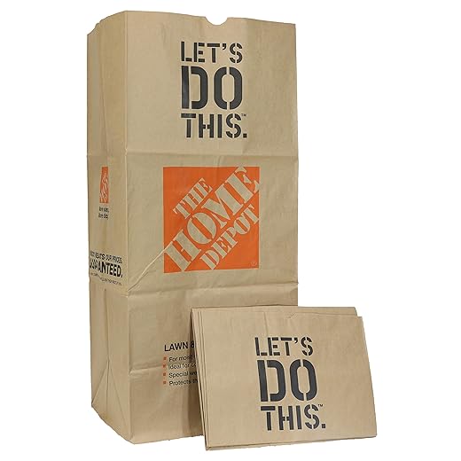 THE HOME DEPOT Heavy Duty Brown Paper 30 Gallon Lawn and Refuse Bags for Home and Garden (15 Lawn Bags)