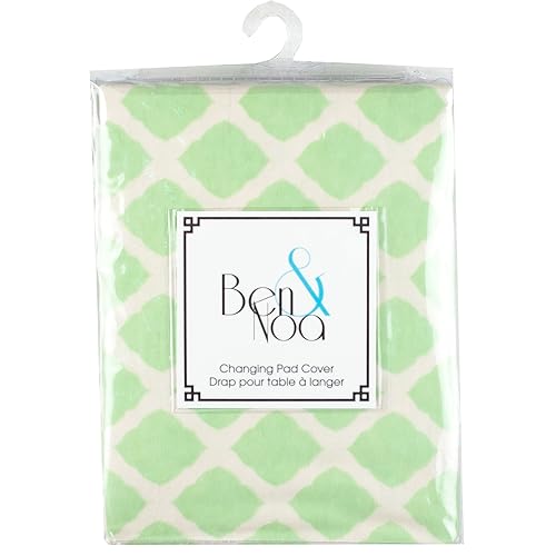 Ben & Noa - Sábana bajera ajustable para cambiador, color verde celosía