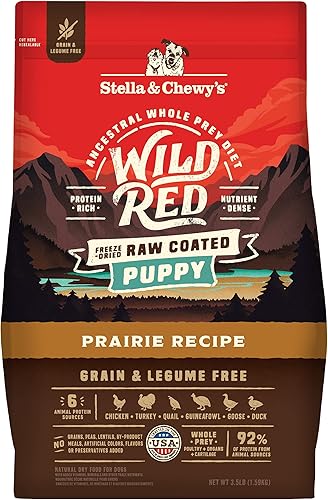 Miniatura 10 de Stella & Chewy's Wild Red - Alimento seco para perros con revestimiento crudo, alto contenido de proteínas, receta de pradera para cachorros, bolsa