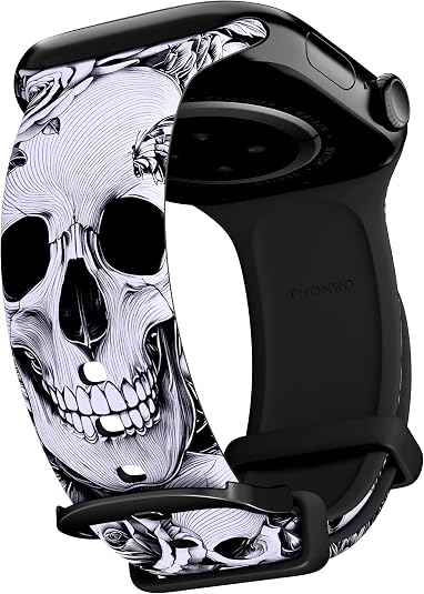 Two-Tone Stylish Floral Printed Band Compatible with Apple Watch