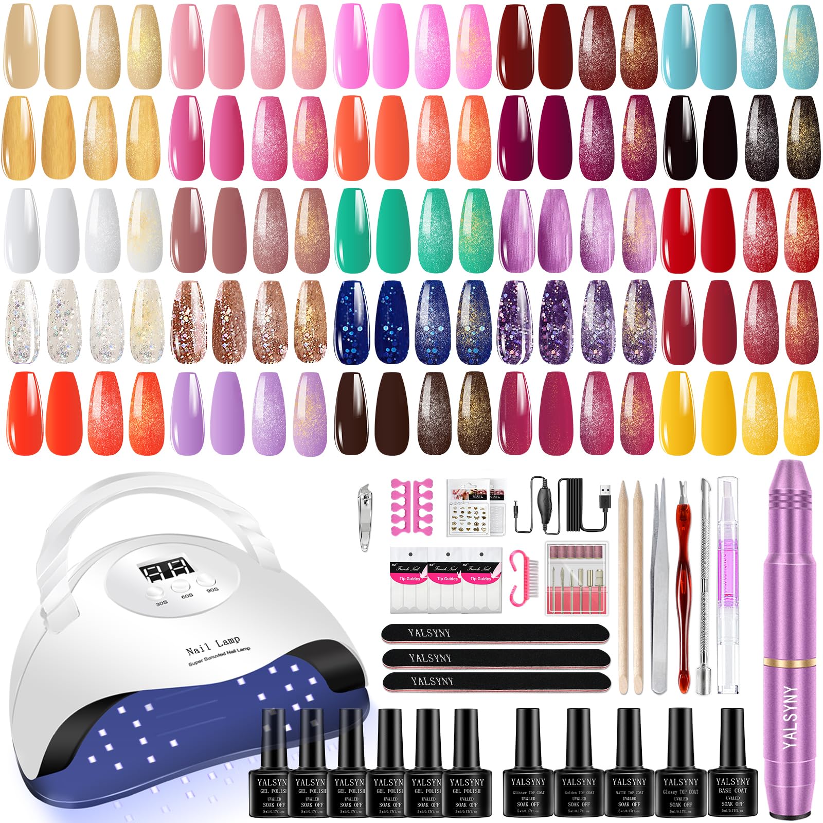 Gel Nail Polish Kit,With UV LED Nail Dryer,Electric nail drill kit,Nail Tools DIY Home