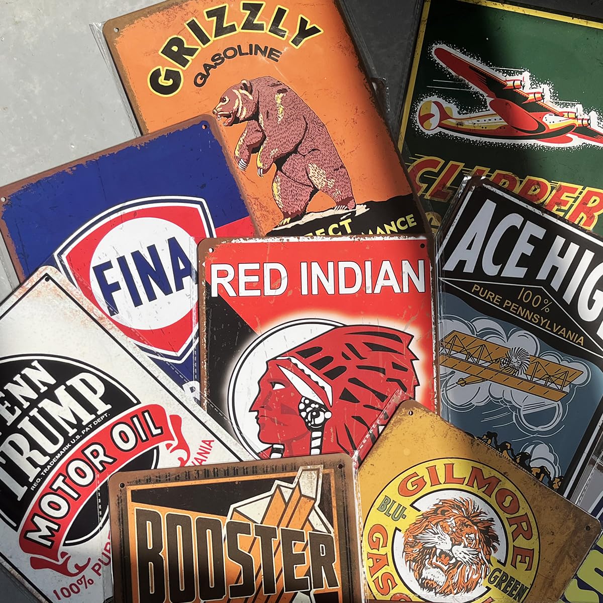 値下げ◎フィルソン　FILSON ティンサイン　看板　ディスプレイ Amazon.com: Reproduction Vintage Tin Sign Bundle, Gas Oil Car