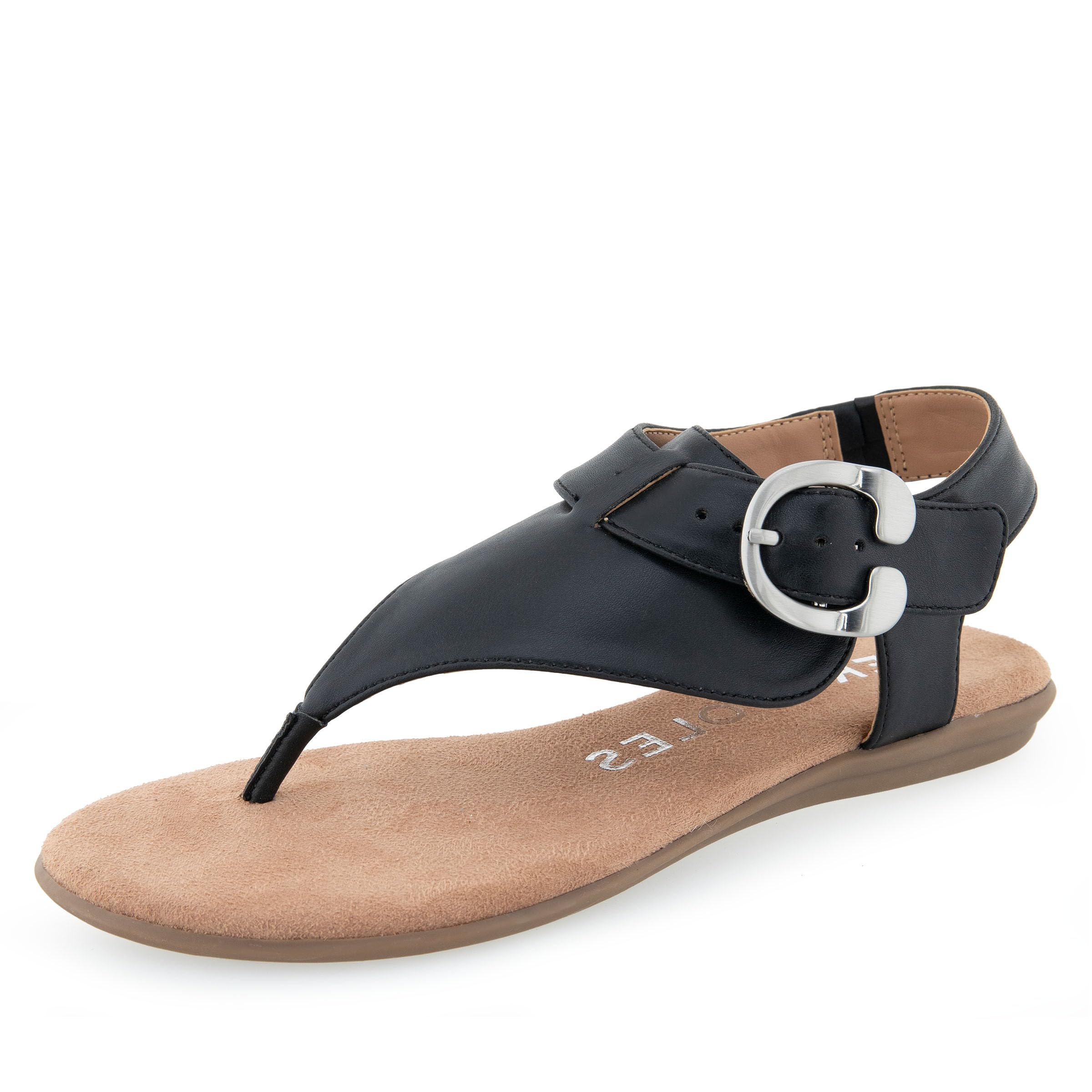 Aerosoles レディース Isa フラットサンダル, ブラック(Black Pu), 7.5 Wide Amazon | Aerosoles レディース Isa フラットサンダル, ブラック(Black