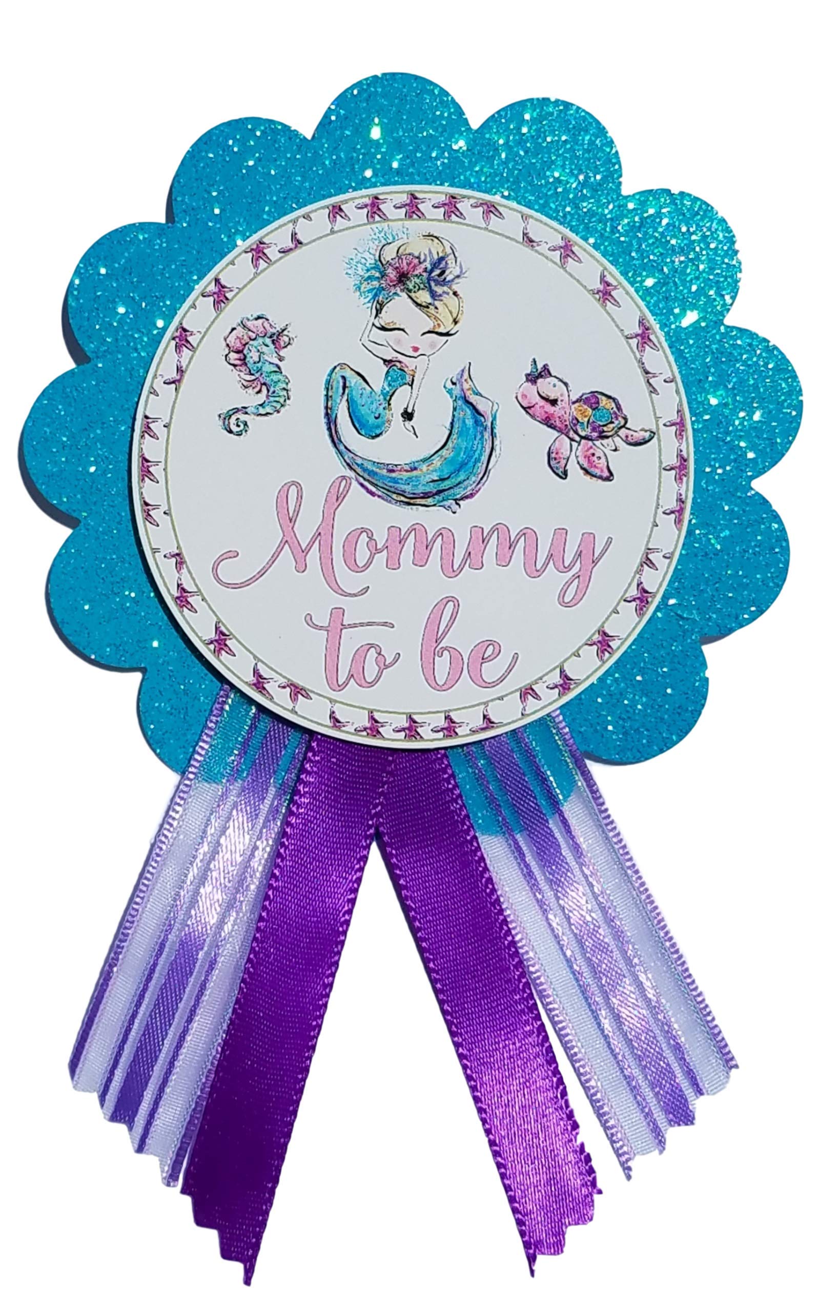 Daddy to Be & Mommy Pin Mermaid Baby Shower It's a Girl Turtle Seahorse Sprinkle