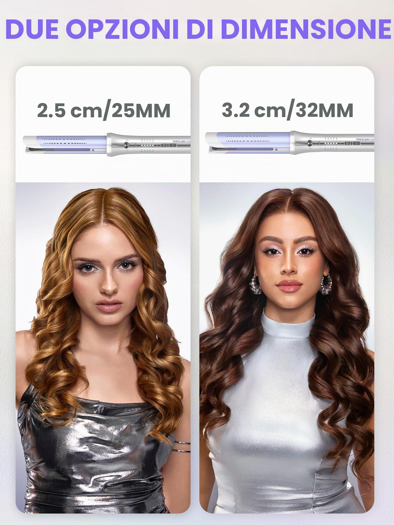 SHEGLAM 25mm Arricciacapelli Automatico One Touch con Aria Fredda – Ricci a Lunga Tenuta per Stili Bounce o Ondulati, Basso Rischio di Ustioni, Riscaldamento Rapido per Capelli Medi o Lunghi (25mm)