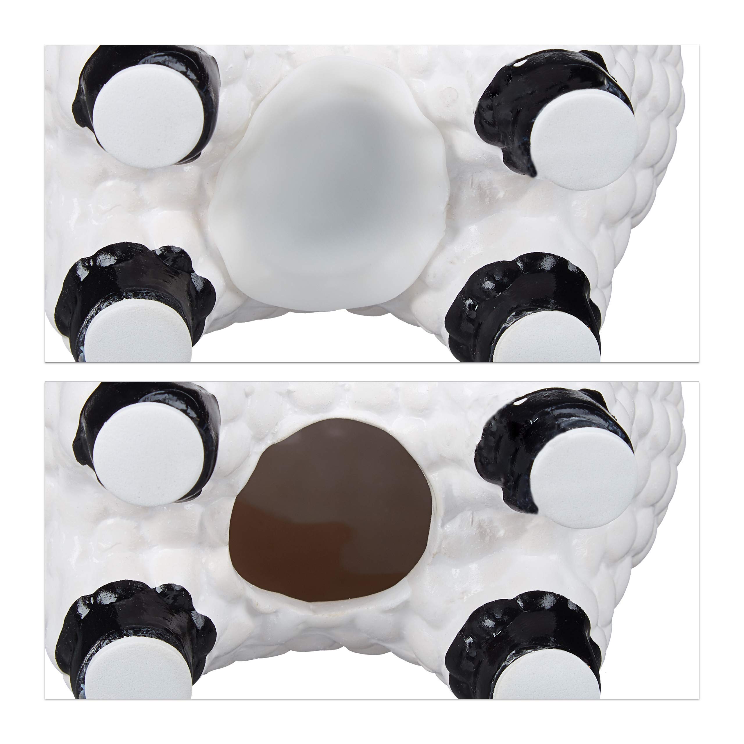 Relaxdays Salvadanaio a Forma di Lama con Occhiali, Contenitore Porta Soldi in Ceramica, HLP: 15,5x11x6 cm, Bianco