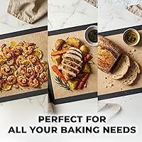 Vista 2 de Zulay Kitchen Tapete de silicona para hornear, hoja de silicona antiadherente reutilizable para horno, 16.5 x 11.6 pulgadas, gris oscuro