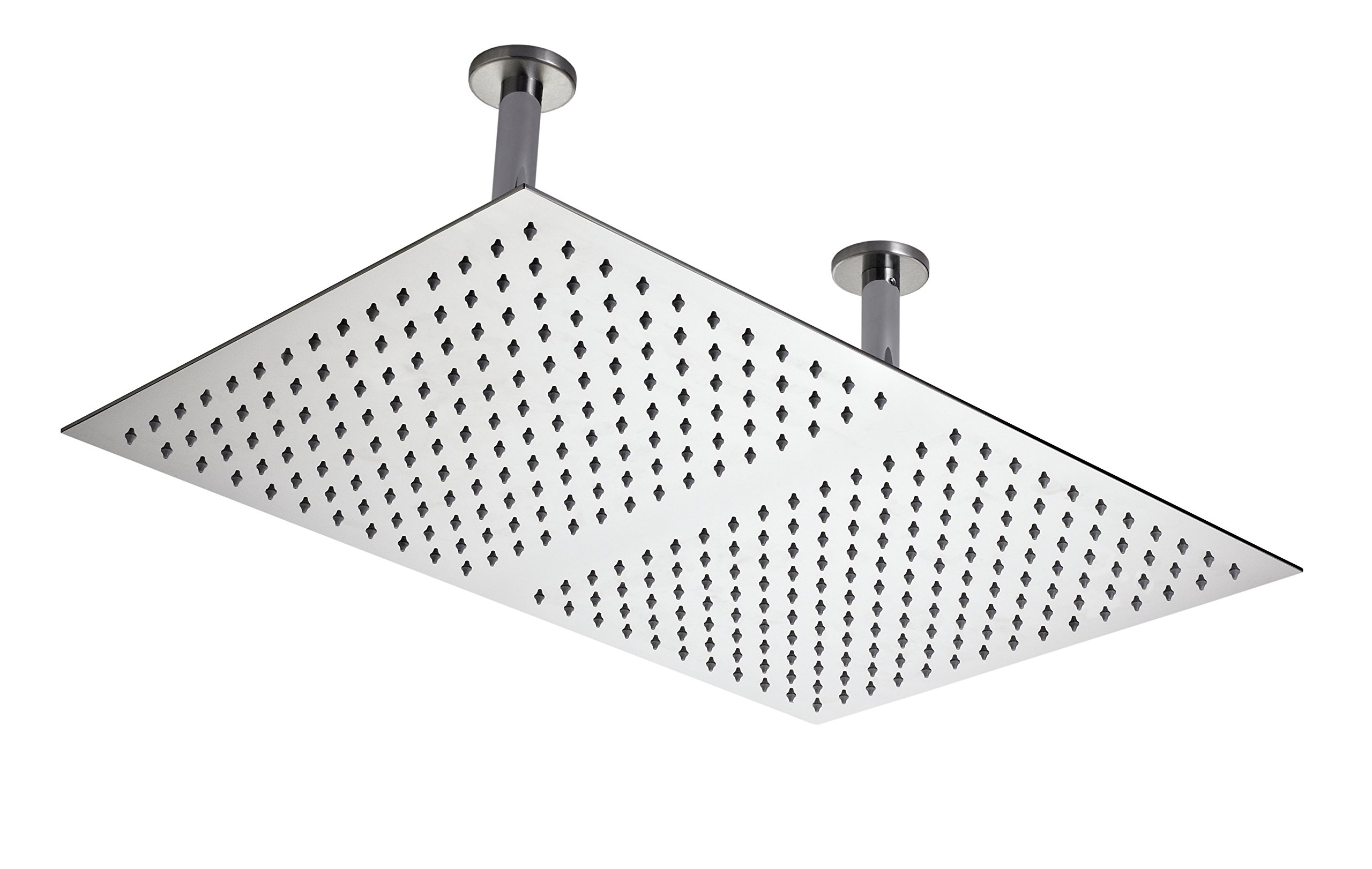 Hudson ReedHEAD66 ǀ Modern Bathroom Stainless Steel Rectangular Ceiling Shower Head with Ceiling Arms, 220mm x 400mm, Chrome