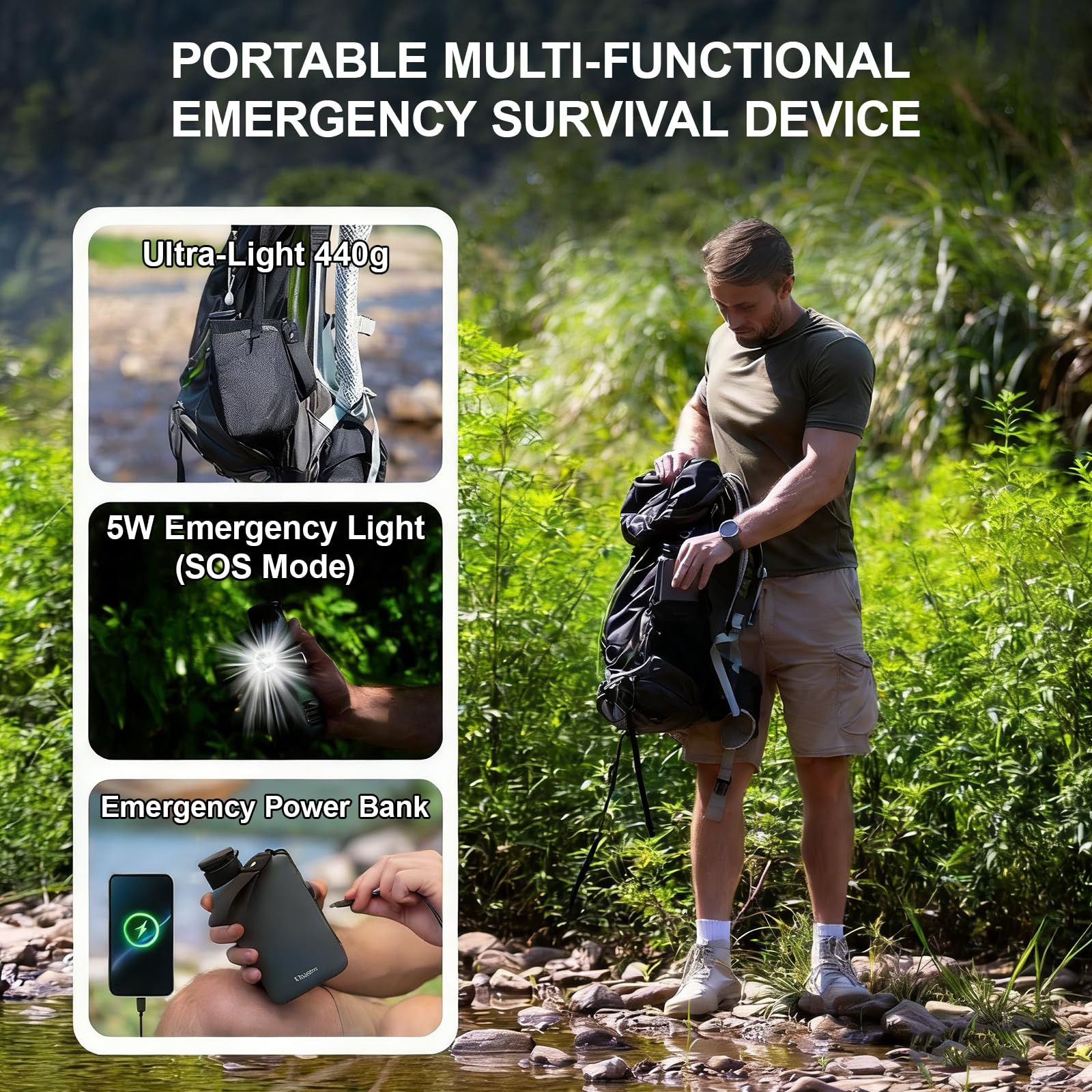 Bomba de filtro de agua eléctrica portátil, purificador de agua de 0.01 micras, sistema de filtración de agua de supervivencia para senderismo, camping, viajes y emergencias.