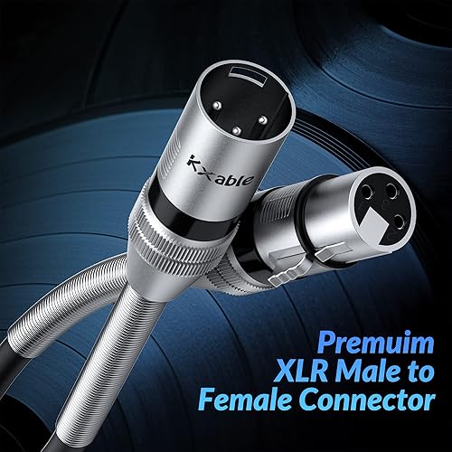 Miniatura 4 de Cable XLR a XLR de 100 pies, cable de micrófono XLR de alta calidad, cable de micrófono XLR de 22 AWG OFC XLR macho a hembra, cable de altavoz de