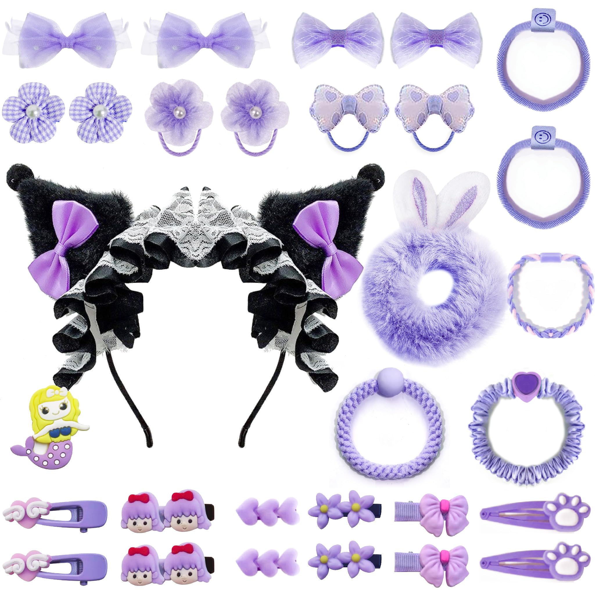 Headband, Cute hair accessory set Cute headband，Various Styles of hair clips, hair cords, Hair Ties，Plush hair loop