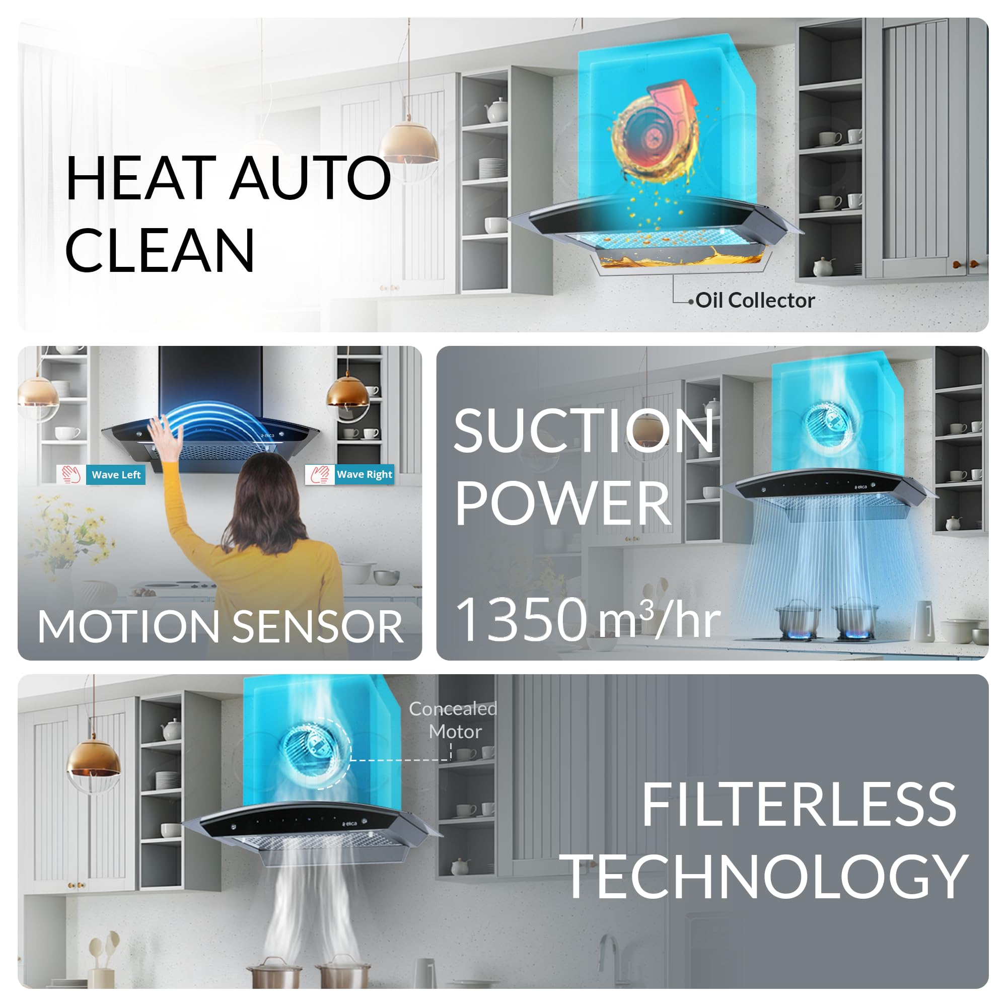 Elica Kitchen Chimney - Filterless & 10-Year Warranty -2