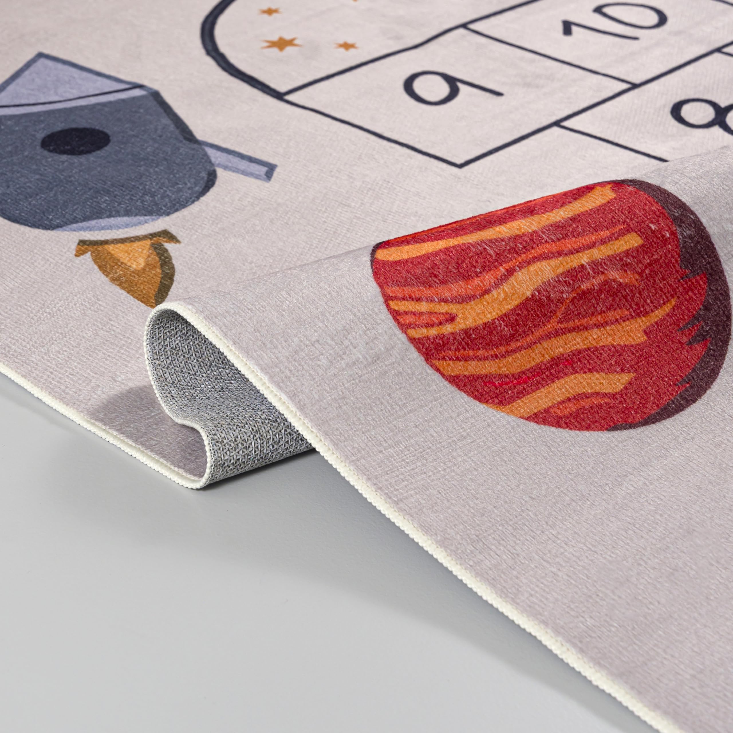 Mazovia Tappeti Beige Infantile Campana,Cosmo - Camera dei bambini - Pile Corto Rettangolo Certificato OEKO-TEX® Colorato - Crema - 160 x 230 cm