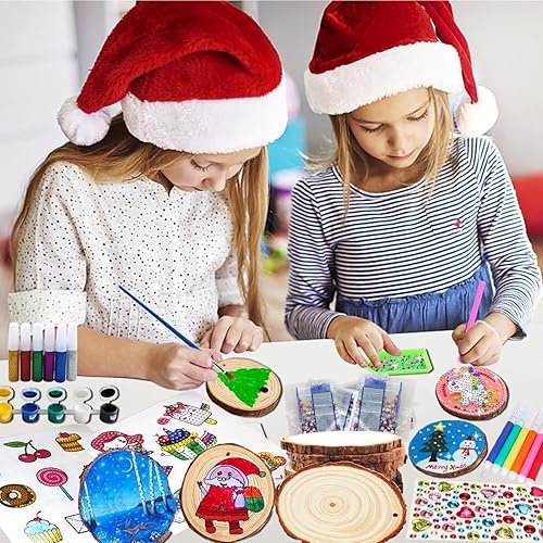 Miniatura 5 de Huastyle Kits de artes y manualidades para niños y niñas de 8 a 12 años, paquete de 24 rebanadas de madera, juguetes creativos de regalo de