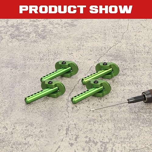 Miniatura 5 de RCAWD Juego de postes de aleación de aluminio para 1-10 Arrma 3s Blx&Mega550 granito 1-7 1-8 Blx coches (verde)