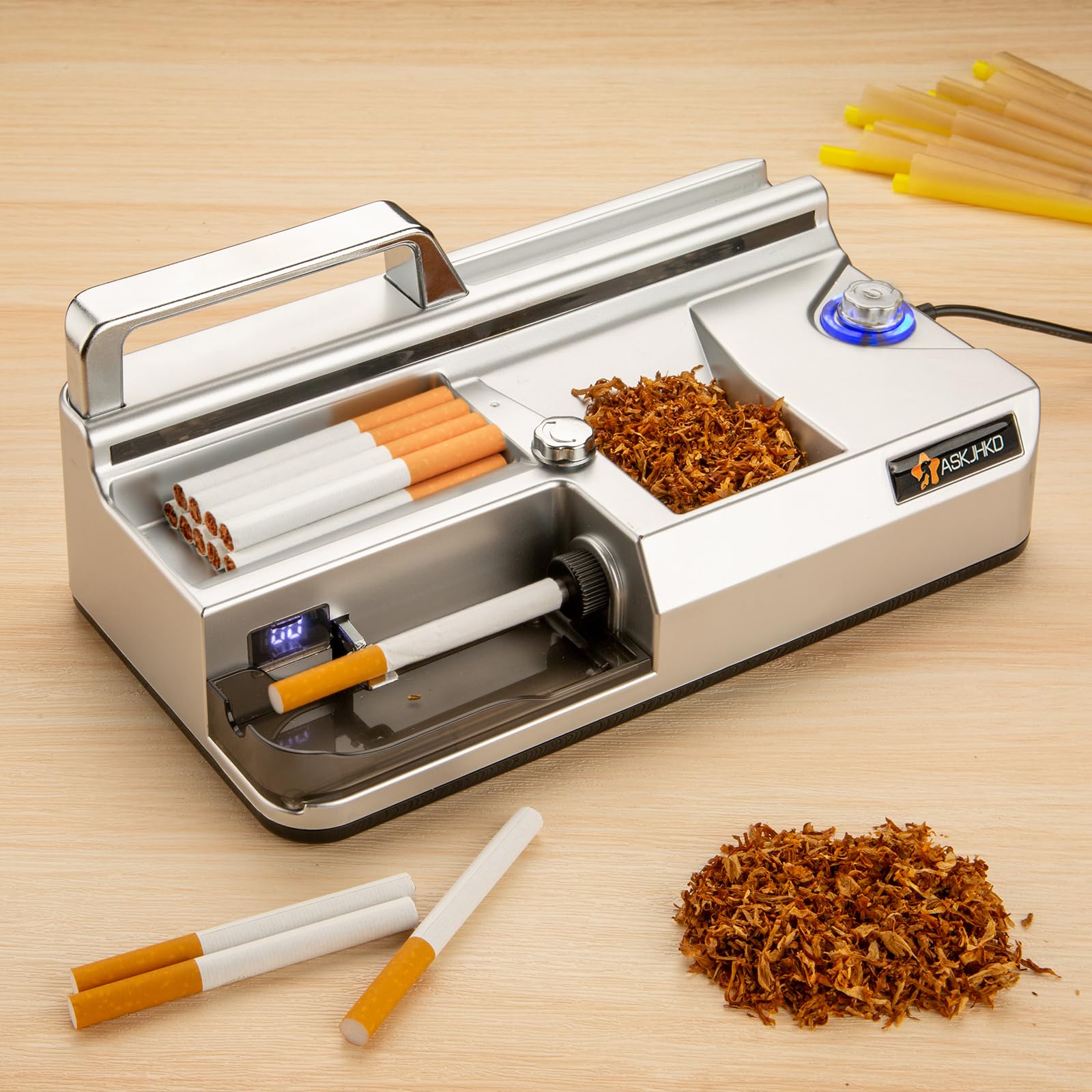 Amazon.com: Electric Cigarette Rolling Machine, Automatic Cones Loader,  Mini Portable Pre Rolled Cones Filling Maker, Automatic Roller, 317A Silver  : Health & Household