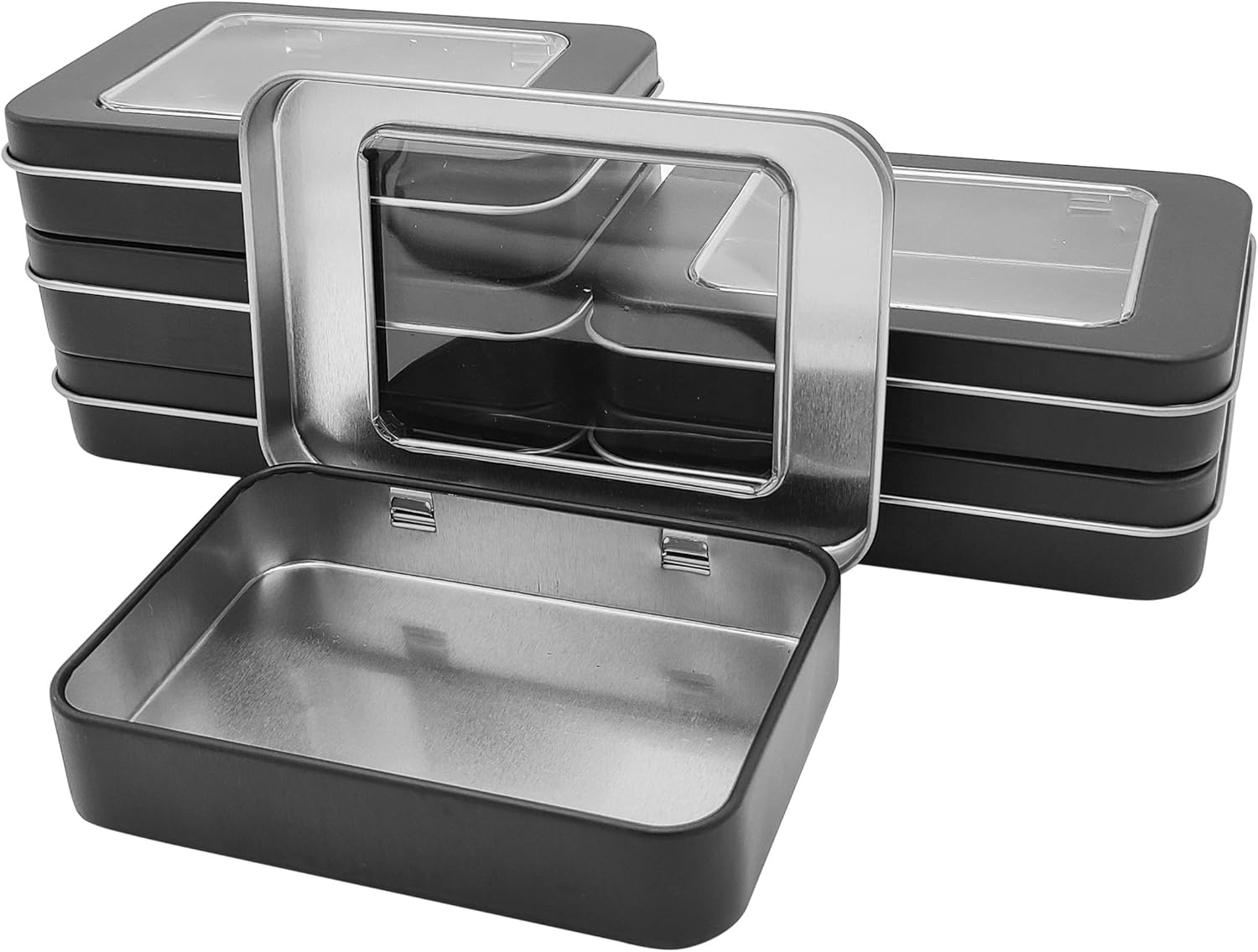 WestKaiba 6 Pieces Small Empty Metal Tin Box, Metal Storage Case