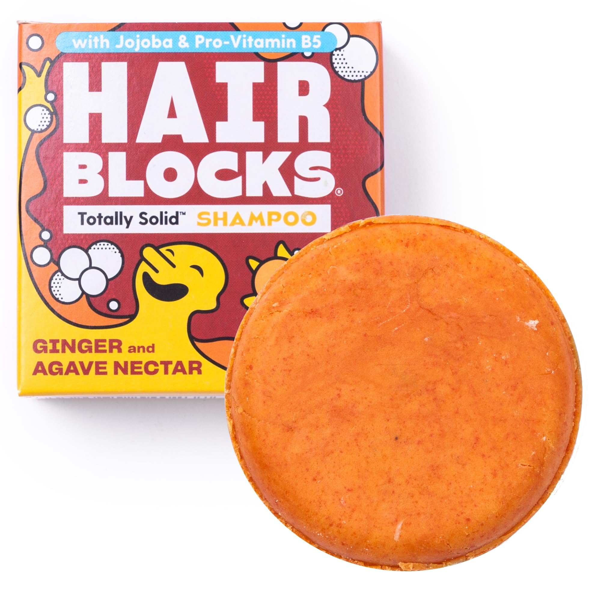 Showerblocks Hair Blocks Solid Shampoo Ginger & Agave Nectar - Plastic Free Vegan Shampoo Bars