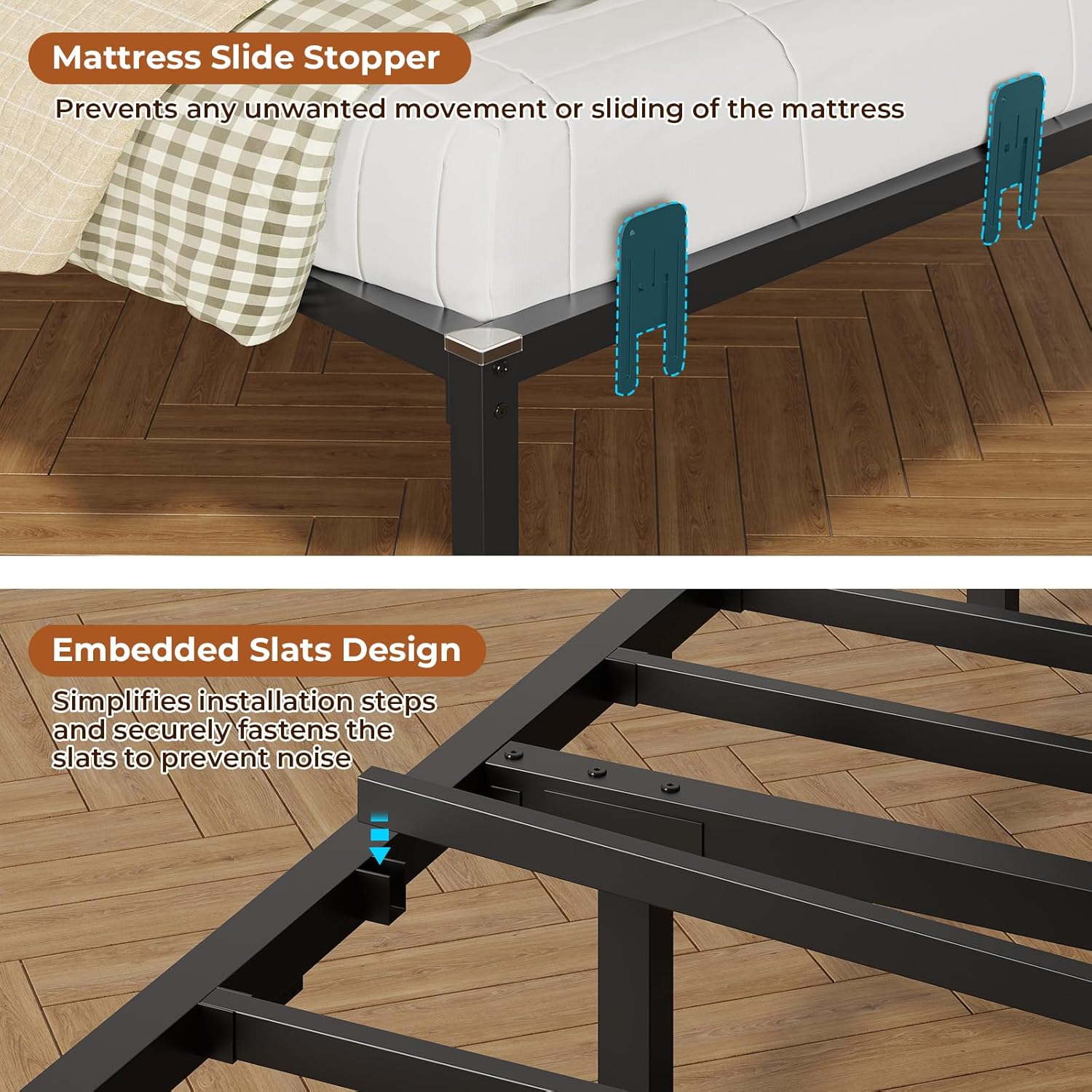 DICTAC Twin Size Bed Frame with 2 Storage Drawers & Charging Station Corner Twin Bed Frame with Storage and Led Lights Twin Size Daybed with Upholstered Guardrail for Kids/Teen,Easy Assemble,Gray Grey Twin