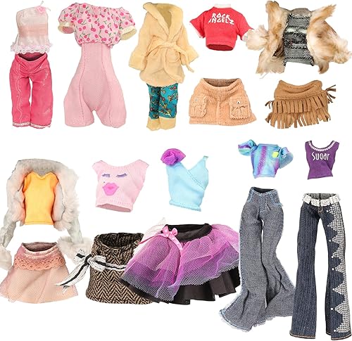Miniatura 4 de BARWA 10 juegos de ropa de muñeca para niña monstruo de 11 pulgadas, trajes de moda casuales tops pantalones
