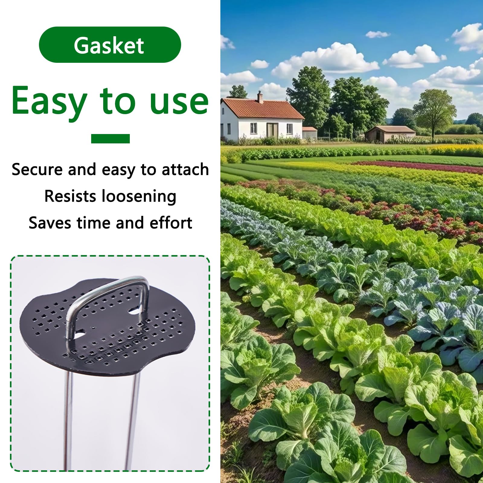Grapas de jardín galvanizadas de Primera Calidad, Paquete de 100 Clavijas en U con Arandelas Protectoras para un Anclaje Duradero en Exteriores 100 Piezas 250x40mmØ3mm