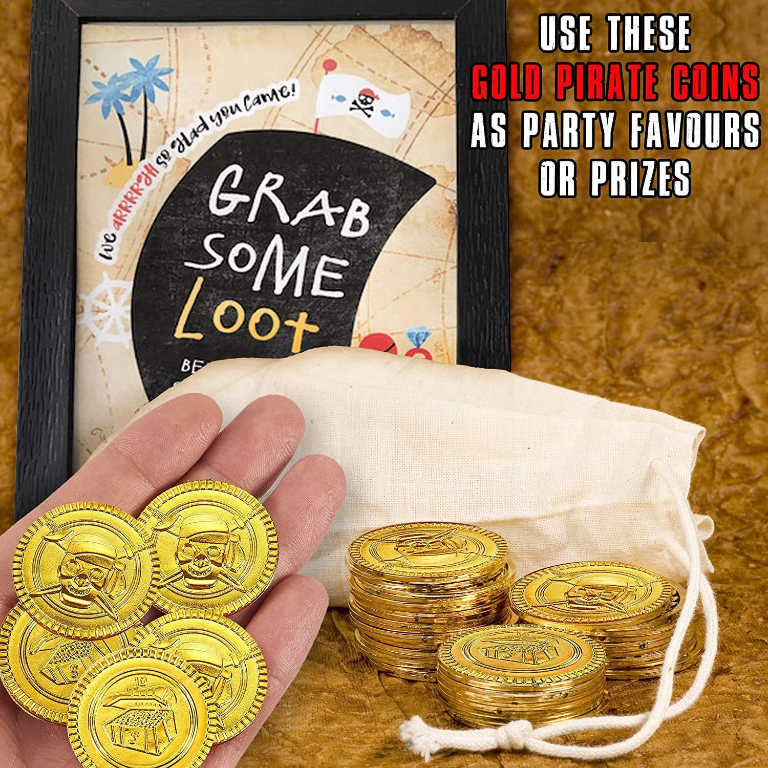 Pièces De Pirate En Métal Rose Or – Lot De Grosses Pièces Trésor Pour Jeu RPG