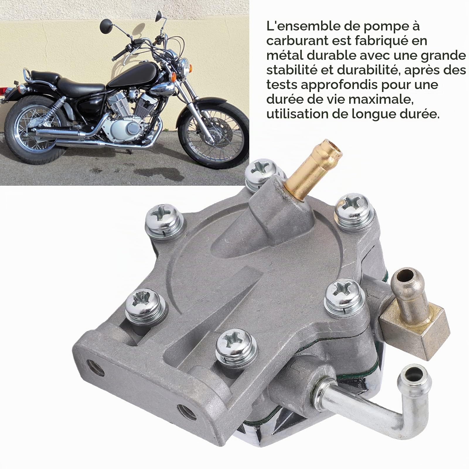 Ensemble de Pompe à Carburant 2UJ 13910 00 00 Pompe à Essence de Moto en Métal pour XV125 Virago 125 1997‑1999