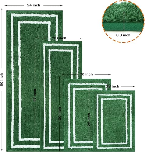 Miniatura 2 de Uphome Juego de 2 alfombras de baño de microfibra peludas y cómodas, absorbentes, antideslizantes, lavables a máquina, alfombra de baño moderna