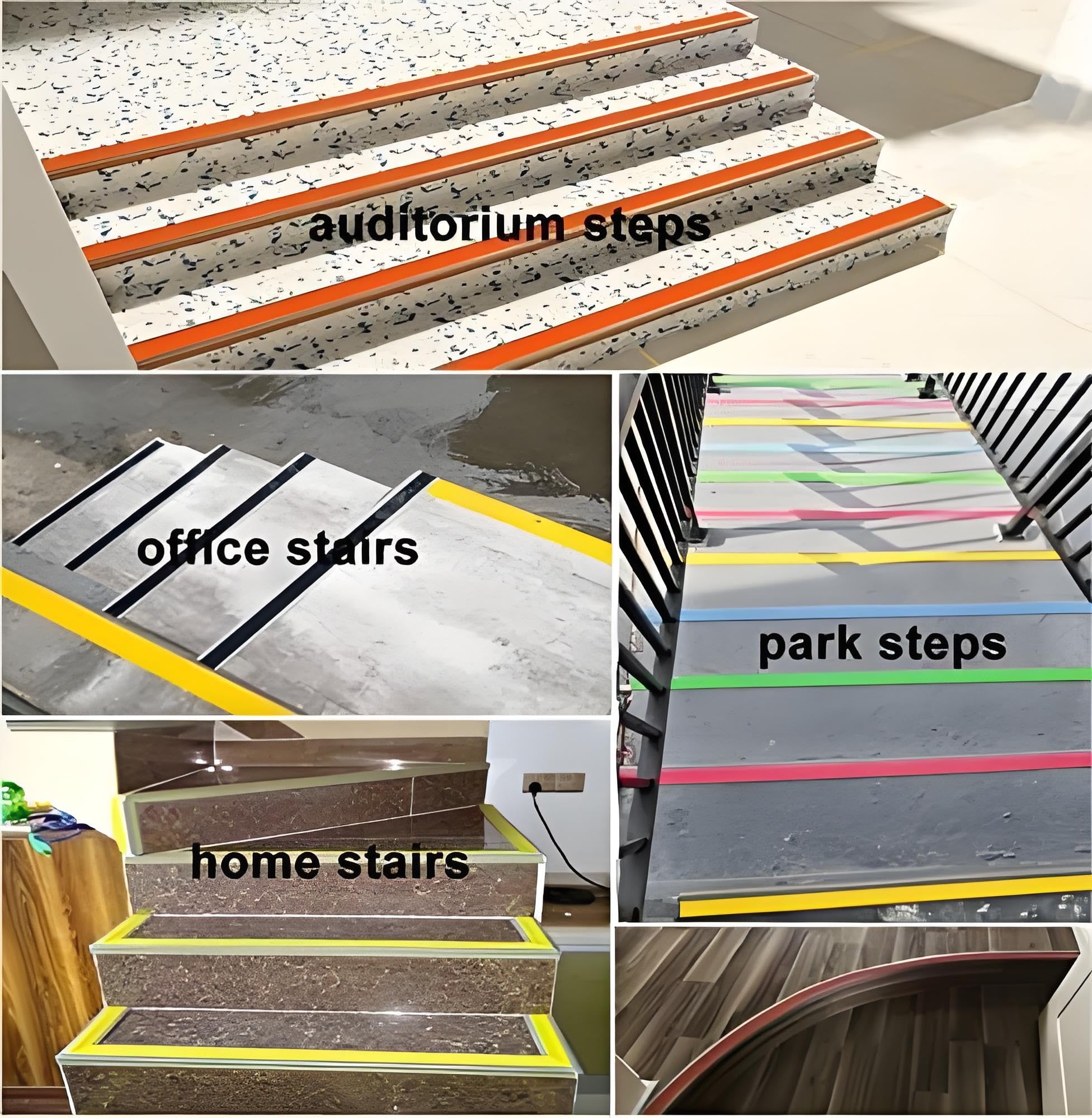 Treppenkantenschutz in L-Form - Selbstklebend Rutschfest Vinyl Gummi Treppenschutz Wasserdicht & Glow in the Dark Brown 70 Zoll - Perfekt für Sicherheit & Stil